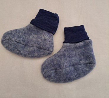 Cosilana Fleece-Baby-Schühchen MARINE (Dunkelblau)-MELANGE