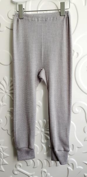 Cosilana Kinder-Unterhose lang Baumwolle-Wolle/Seide UNI-GRAU-MELIERT