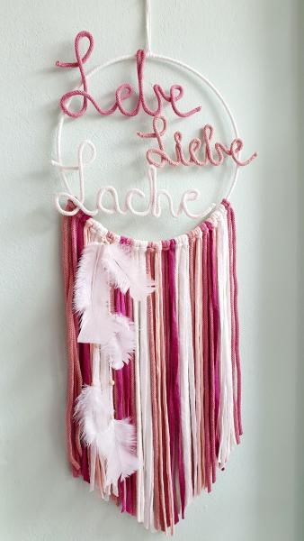 Handgemachter Traumfänger Lebe Liebe Lache