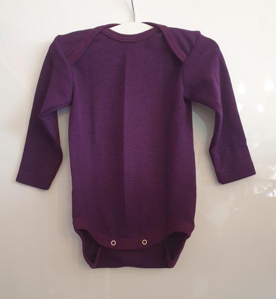 Cosilana Body Langarm Wolle/Seide UNI PFLAUME (Dunkelviolett)