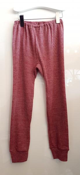 Cosilana Kinder-Unterhose lang Baumwolle-Wolle/Seide UNI-WEINROT-MELIERT