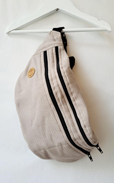 LennyLamb Bauchtasche GROSS - HERRINGBONE - CAFFE LATTE