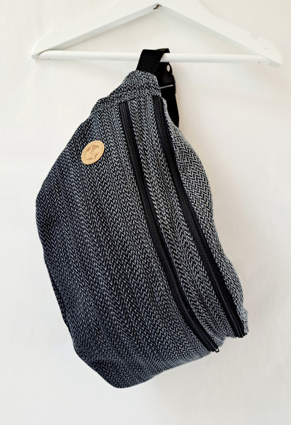 LennyLamb Bauchtasche GROSS - HERRINGBONE - OMBRE GREY - BLACK
