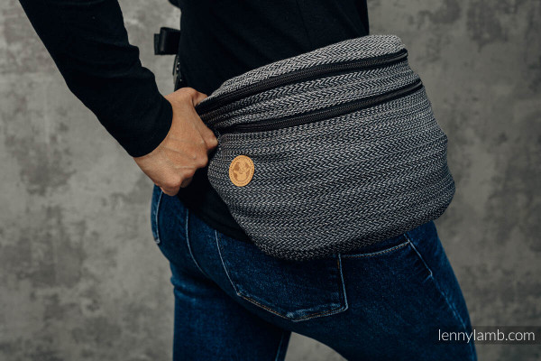 LennyLamb Bauchtasche GROSS - HERRINGBONE - OMBRE GREY - BLACK