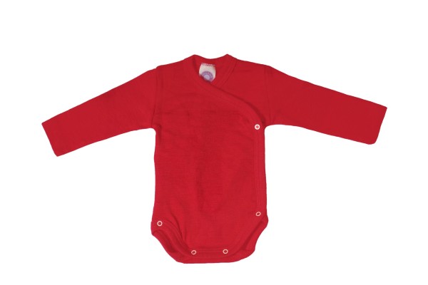 Cosilana Wickelbody Langarm Wolle/Seide ROT